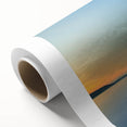 Art deco poster of Naples scenery in pastel shades on rolled canvas, suitable for nursery wall art or dining room decor.