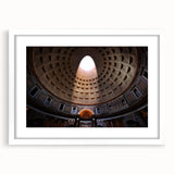 Textured art print of Rome's cityscape in muted earth tones on a framed white mat, suitable for bedroom decor.