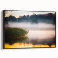 Black and white framed canvas of a vintage Latvian landscape, ideal for bedroom wall decor.