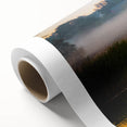 Art Deco poster of a Latvian scenery in pastel hues on rolled canvas, ideal for nursery wall art.