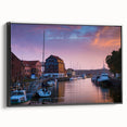 Black and white vintage poster art of a Lithuanian landscape on framed canvas, ideal for bedroom wall decor.