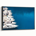 Black and white wall art featuring a vintage poster art style landscape of Monaco, printed on framed canvas.