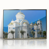 Framed acrylic print of a Montenegro scenery with muted earth tones, suitable for modern art wall decor.