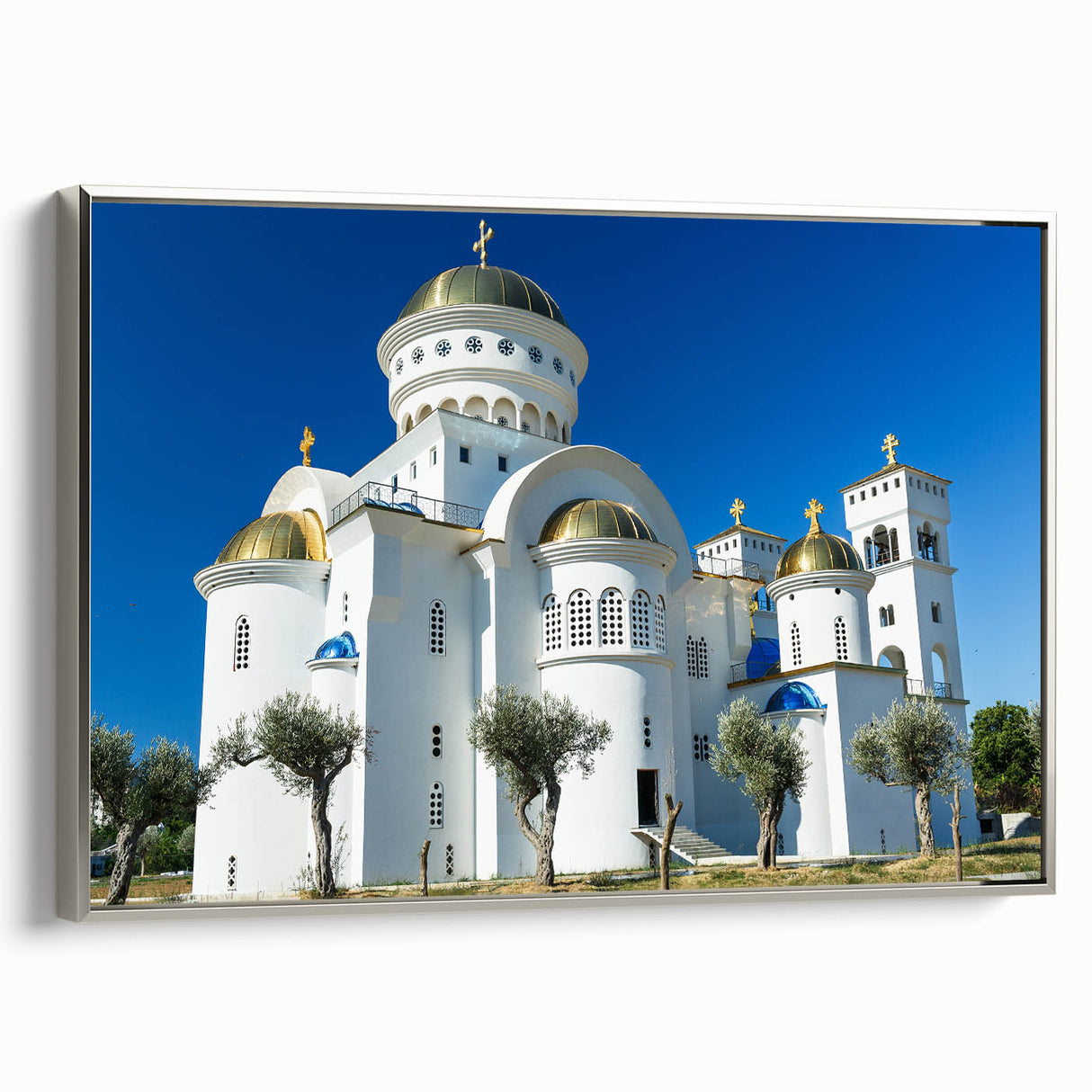 Landscape art painting of Montenegro scenery on framed canvas.