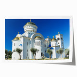 Extra large rolled print of a European Montenegro scenery with vibrant floral elements, ideal for art wall dining room.