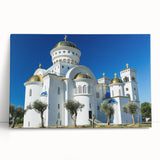 Large black and white photo of Montenegro scenery on stretched canvas, ideal for kitchen wall art.