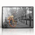 Large abstract wall art depicting Amsterdam scenery in muted tones on framed acrylic, ideal for modern art wall decor.