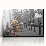 Large abstract wall art depicting Amsterdam scenery in muted tones on framed acrylic, ideal for modern art wall decor.