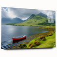 Acrylic print of a Northern Ireland landscape with green fields and blue skies, ideal for bedroom or dining room decor.