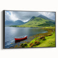 Black and white framed canvas of a Northern Ireland landscape, ideal for bedroom wall art.