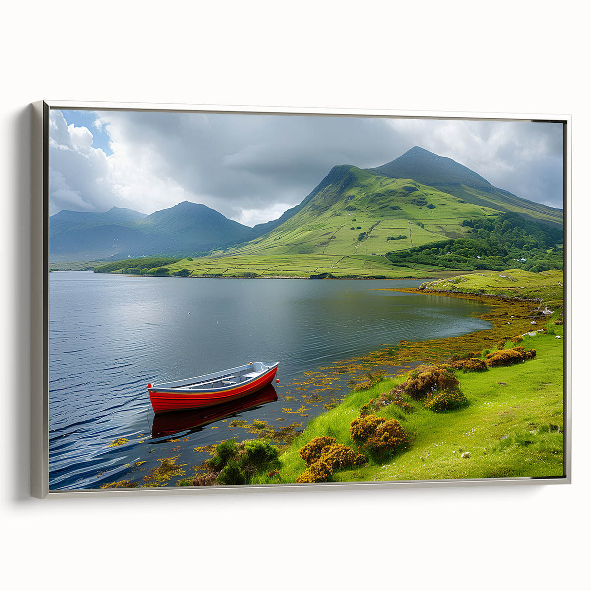 Landscape art painting of Northern Ireland on framed canvas.