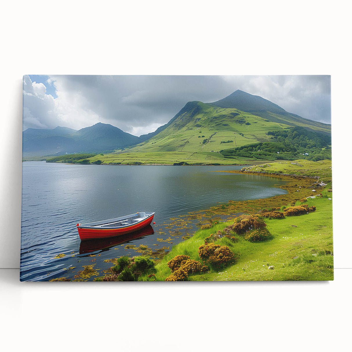 Black and white photograph of Northern Ireland scenery on large stretched canvas, suitable for kitchen wall art.