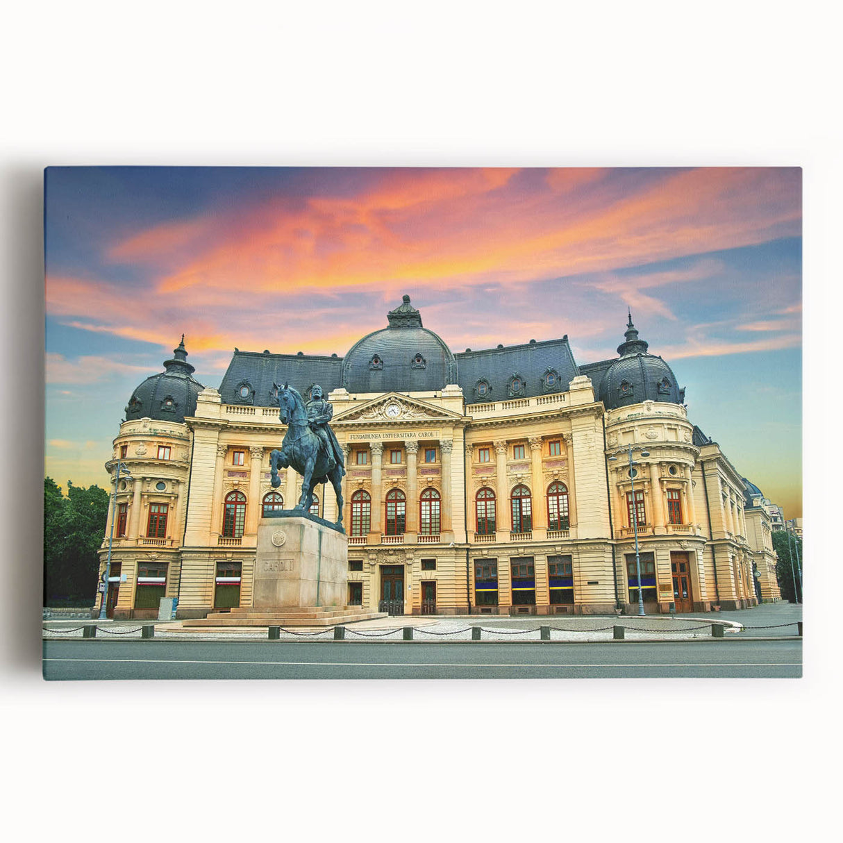Black and white large canvas print of a European cityscape, ideal for kitchen wall art or bedroom decor.