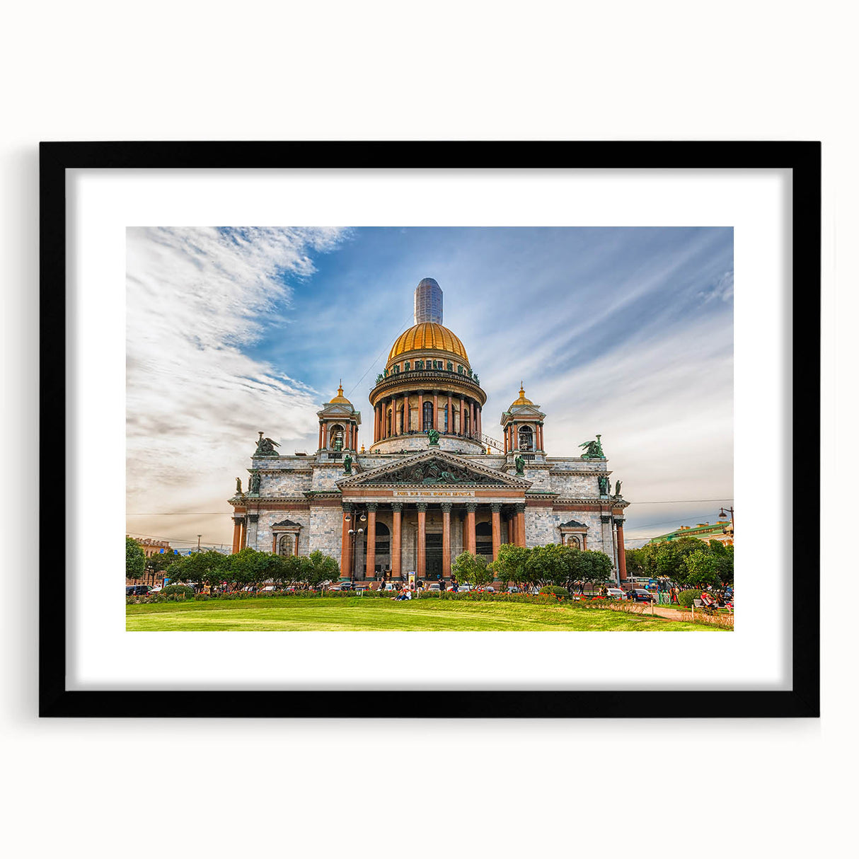 Colorful abstract art print of a stylized St.