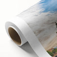 Art deco poster of St. Petersburg scenery in muted blues and grays on rolled canvas, ideal for nursery wall art.
