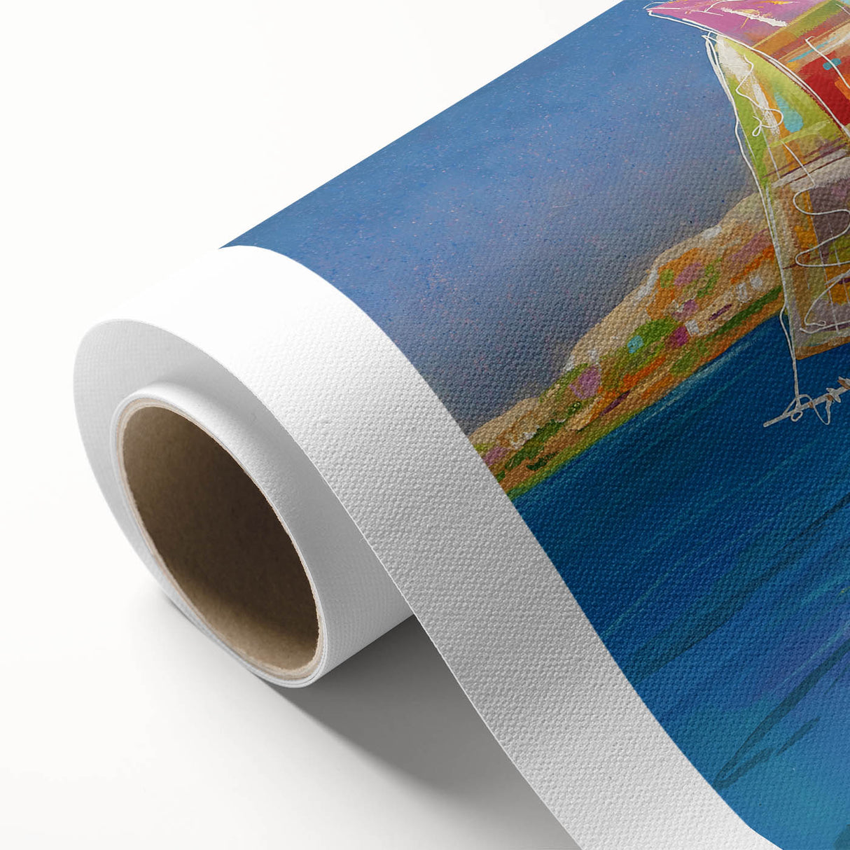Art Deco poster of Sochi landscape in pastel shades on rolled canvas, ideal for nursery wall art.