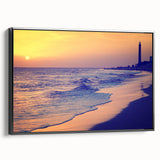 Black and white framed canvas featuring a vintage landscape painting of a European scenery, ideal for bedroom wall art.
