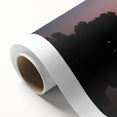 Art Deco poster of Madrid skyline in muted pastel shades on rolled canvas, suitable for nursery wall art or dining room.