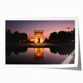 Rolled print of Madrid cityscape with floral elements in soft pastel shades, ideal for art wall dining room.