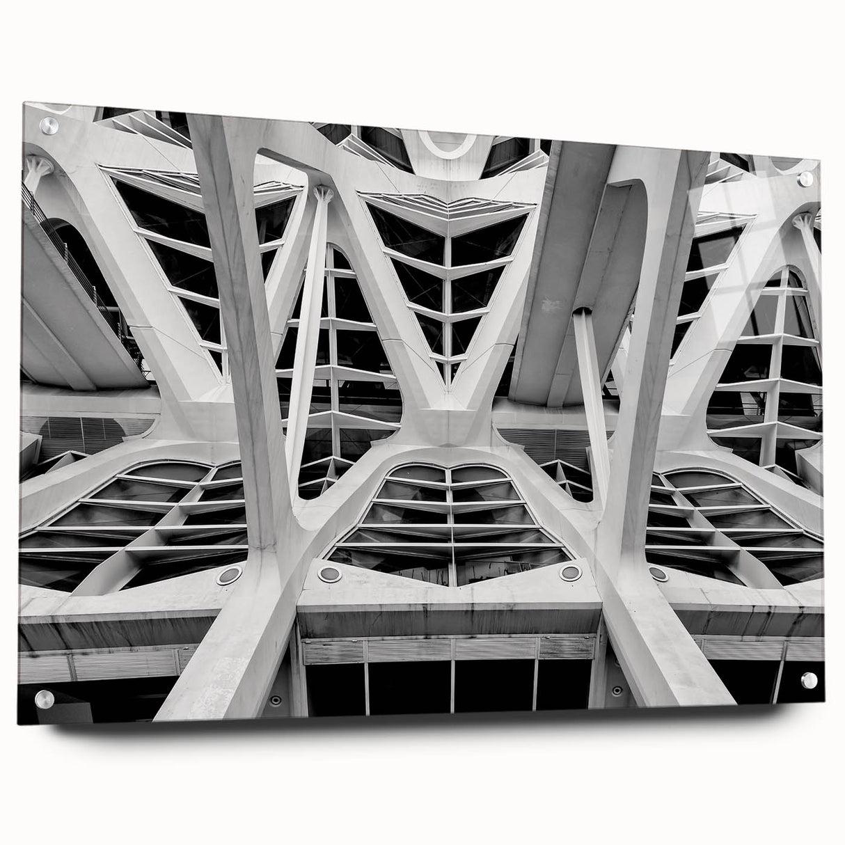 Acrylic print of a large abstract depiction of Valencia scenery in vibrant earth tones.