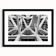 Abstract art print of vibrant, colorful scenery in Valencia on textured canvas, framed in black, ideal for living room decor.