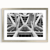 Textured abstract art print of Valencia scenery in muted earth tones, framed with a silver mat, ideal for bedroom art.