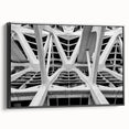 Black and white framed canvas of Valencia landscape, ideal for bedroom wall art in a vintage poster style.