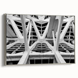 Framed canvas featuring a vintage-style landscape painting of Valencia, with muted earth tones and pops of blue.