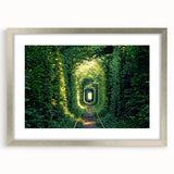 Textured abstract art print depicting a vibrant European scenery on a silver-framed mat, ideal for bedroom wall decor.