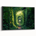 Black and white framed canvas of a vintage landscape painting depicting a serene Ukrainian scenery.