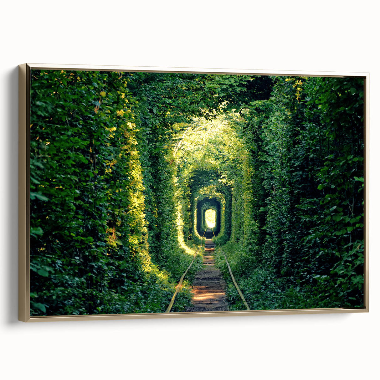 Framed canvas depicting a vintage-style Ukrainian landscape in black and gold tones, ideal for bedroom wall art.