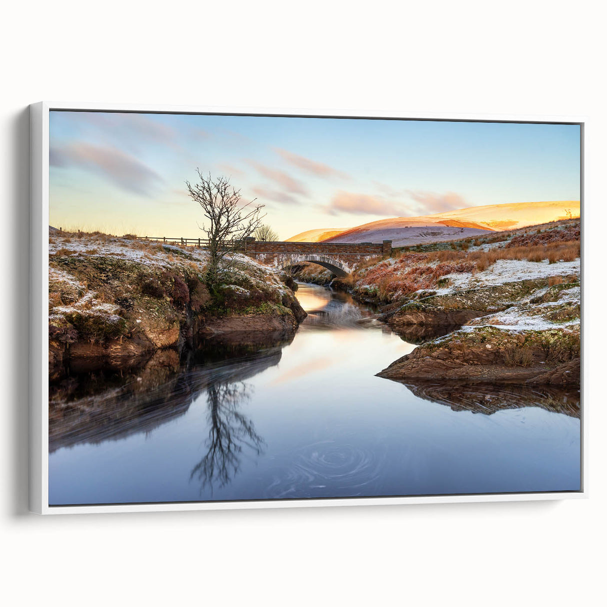 Vintage poster art of a scenic Wales landscape, featuring colorful art on a large framed canvas, ideal for living room decor.