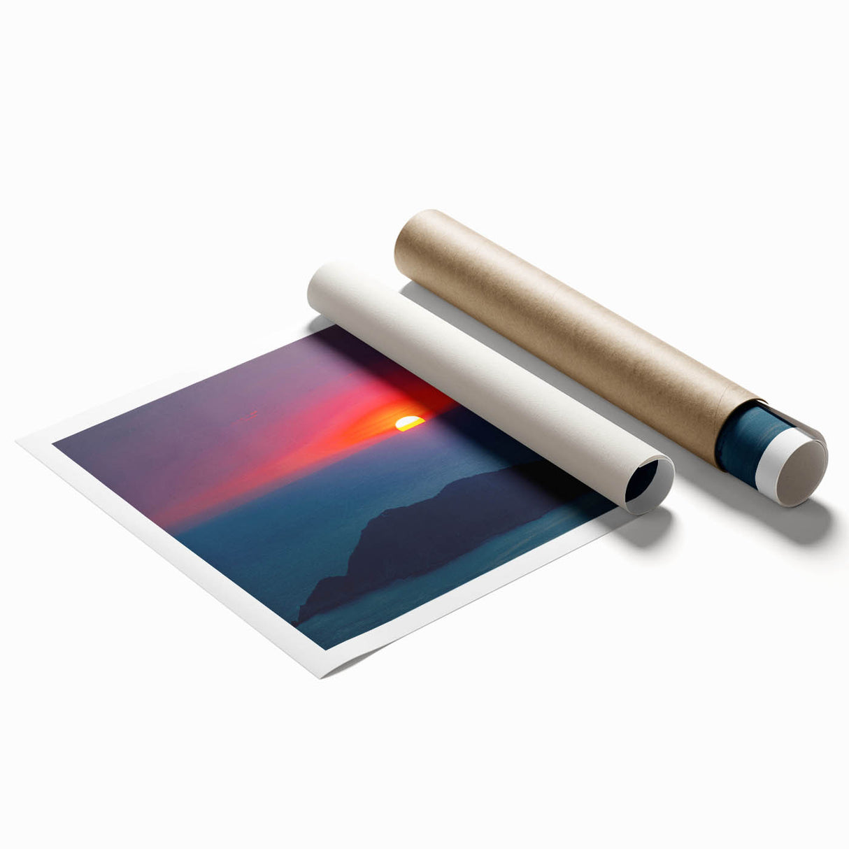 Extra large rolled print featuring a scenic view of Acapulco with vibrant floral elements.