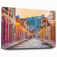 Acrylic print of Mexico City skyline in muted earth tones, ideal for dining room or bedroom decor.