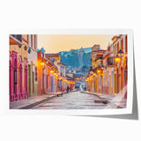 Extra large rolled print of Mexico City scenery in muted earth tones, ideal for art wall dining room.