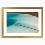 Extra large abstract art print of Quintana Roo scenery in gold frame, featuring textured brush strokes in earthy tones.
