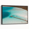 Black and white framed canvas of Quintana Roo landscape, ideal for bedroom wall art.