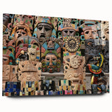 Large abstract wall art depicting Yucatan scenery in vibrant green and blue hues on acrylic glass.
