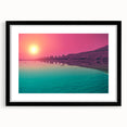 Extra large abstract art print of a vibrant Middle Eastern scene on textured canvas, framed in black.