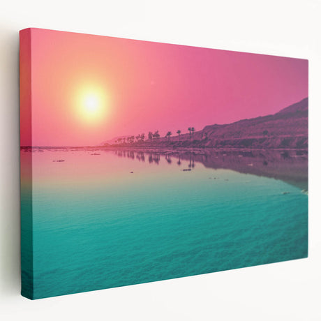 Large canvas print of a Middle Eastern desert landscape in earthy tones, suitable for kitchen wall art.
