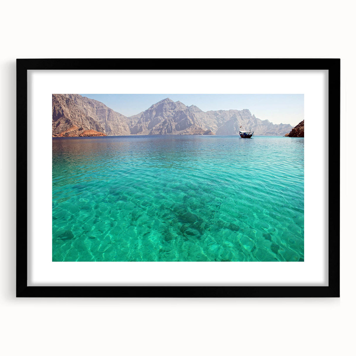 Abstract art print featuring textured, colorful art of a Middle Eastern scenery on a large framed canvas.