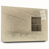 Acrylic glass print of a Qatar scenery in muted earth tones, ideal for dining room art.
