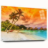 Acrylic print of a serene French Polynesia Bora Bora landscape, ideal for bedroom or dining room decor.