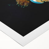 Art deco poster featuring Micronesia scenery in pastel shades on rolled canvas, suitable for dining room wall art.