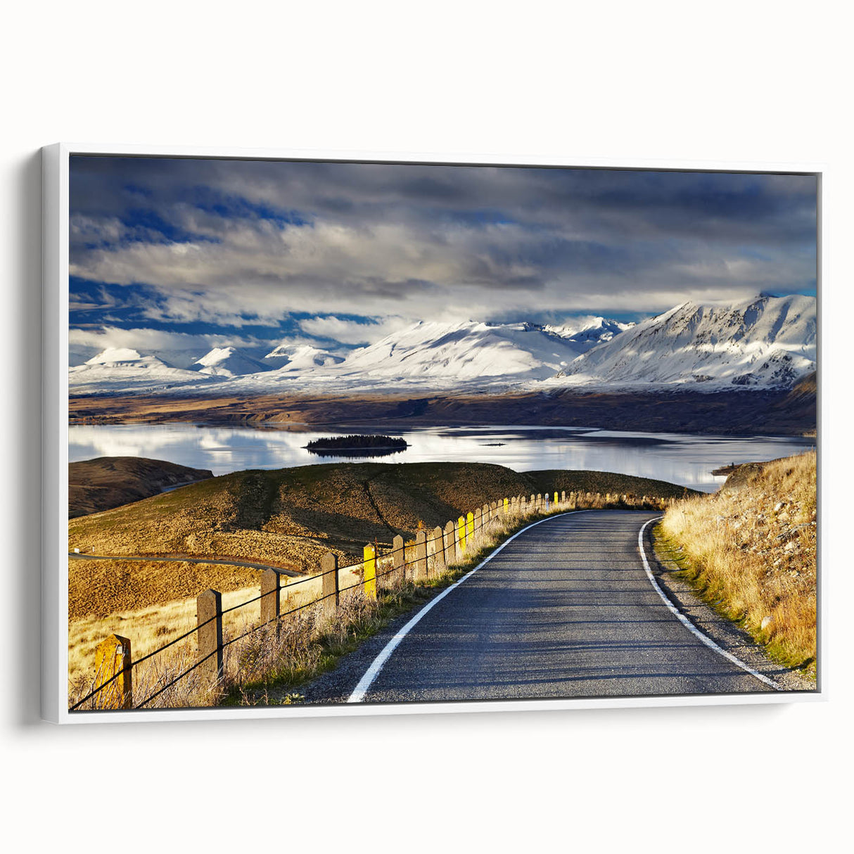 Vintage poster art of Canterbury, New Zealand, featuring vibrant colors on extra large, framed canvas.