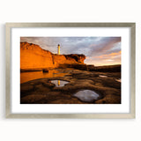Textured abstract art print of Wellington with silver frame and mat, featuring muted earth tones, ideal for bedroom art.