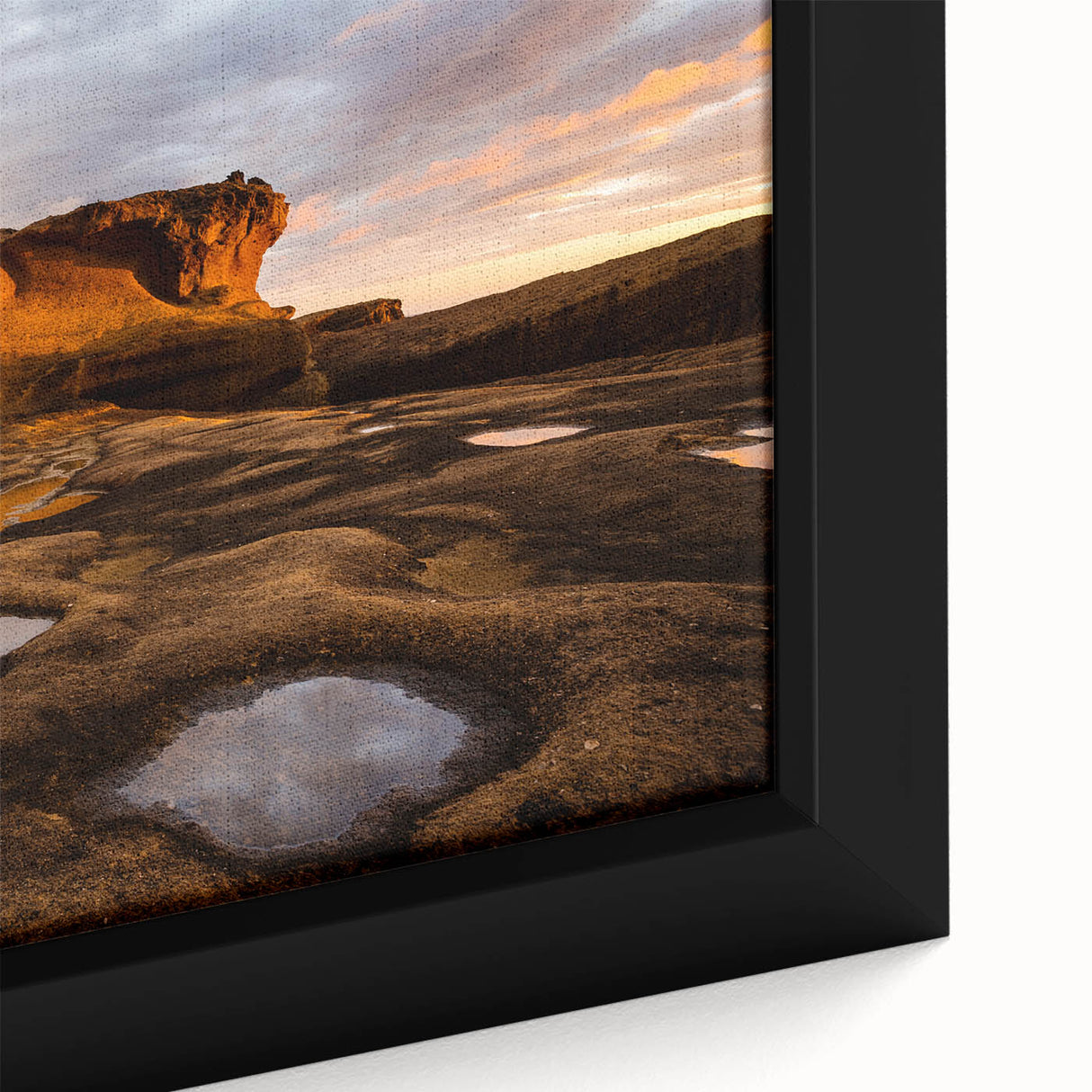 Black wall art featuring a textured view of Wellington, New Zealand, with vibrant colors on a large framed canvas.
