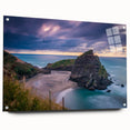 Acrylic print of New Zealand's West Coast in muted earth tones, suitable for bedroom or dining room decor.