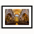 Extra large abstract art print depicting a vibrant, colorful South American scenery on a textured canvas, framed in black.