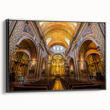 Black and white vintage poster art of an Ecuadorian landscape on framed canvas, ideal for bedroom wall decor.